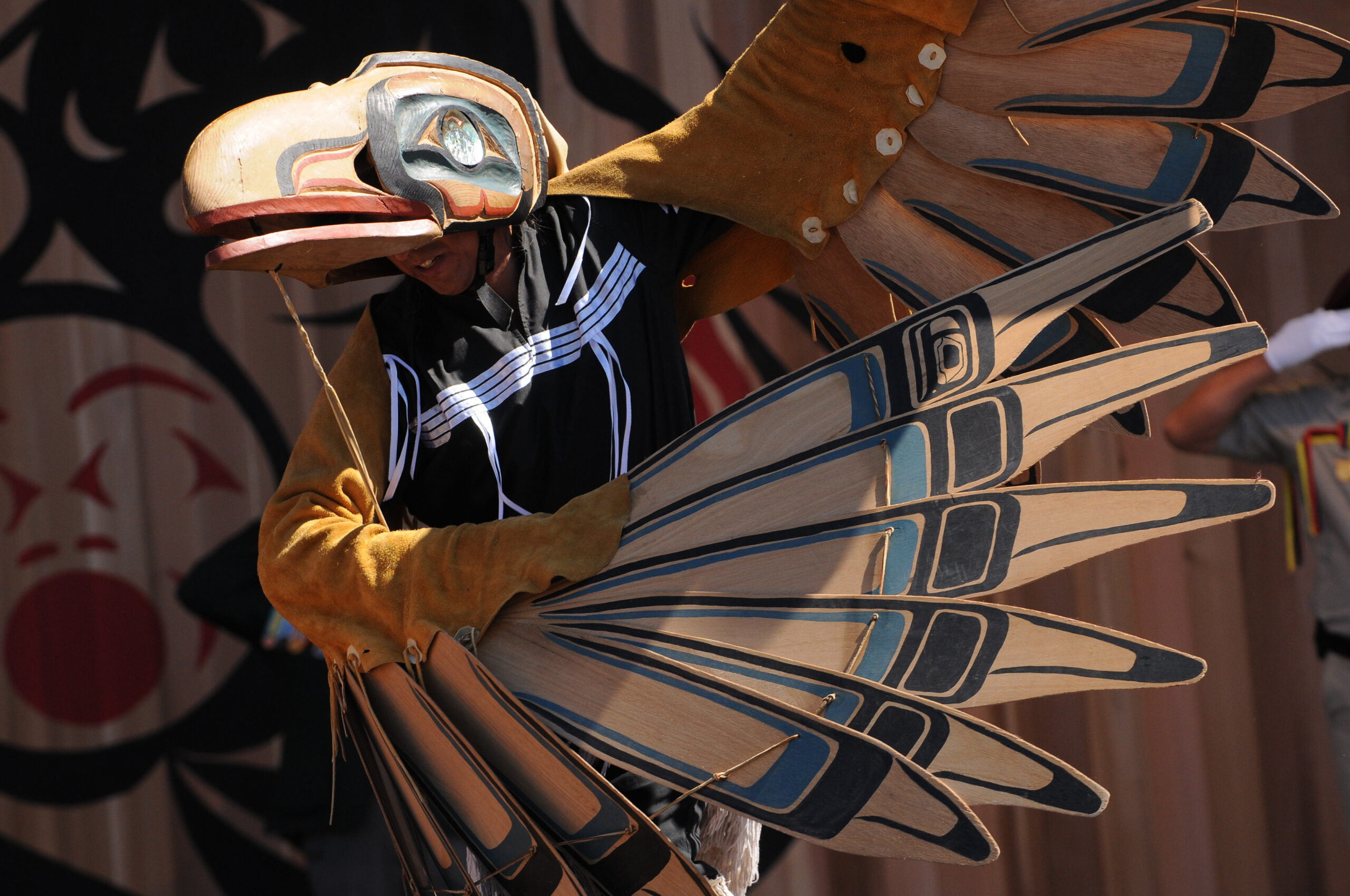 Policies in Canada made it illegal to engage in First Nations cultural and ceremonies during the early part of the 20th century. Today individuals and communities are actively engaged in reclaiming their traditional practices. This picture shows an example of the beauty and artistry of West Coast cultural items.