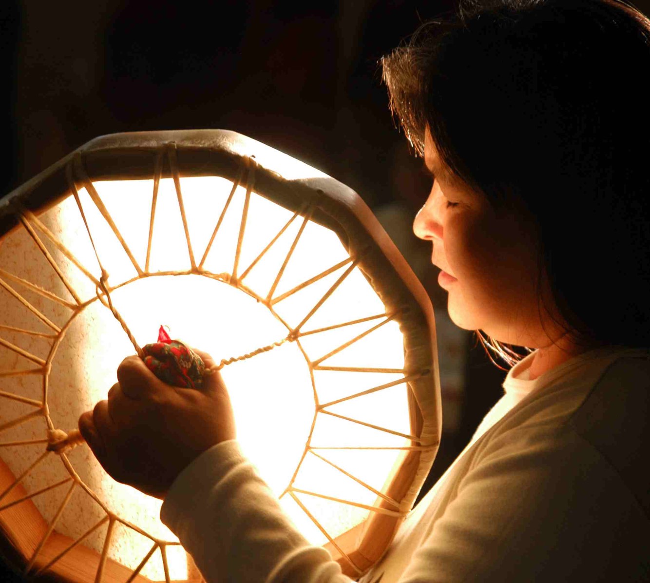 This is a hand drum. Drumming and singing incorporate different ways of knowing such as knowing the body and knowing music.